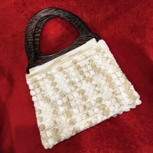 70's Macrame Top Handle Boho Bag